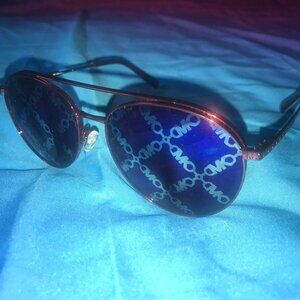 Michael Kors Womens Logo Aviator Sunglasses